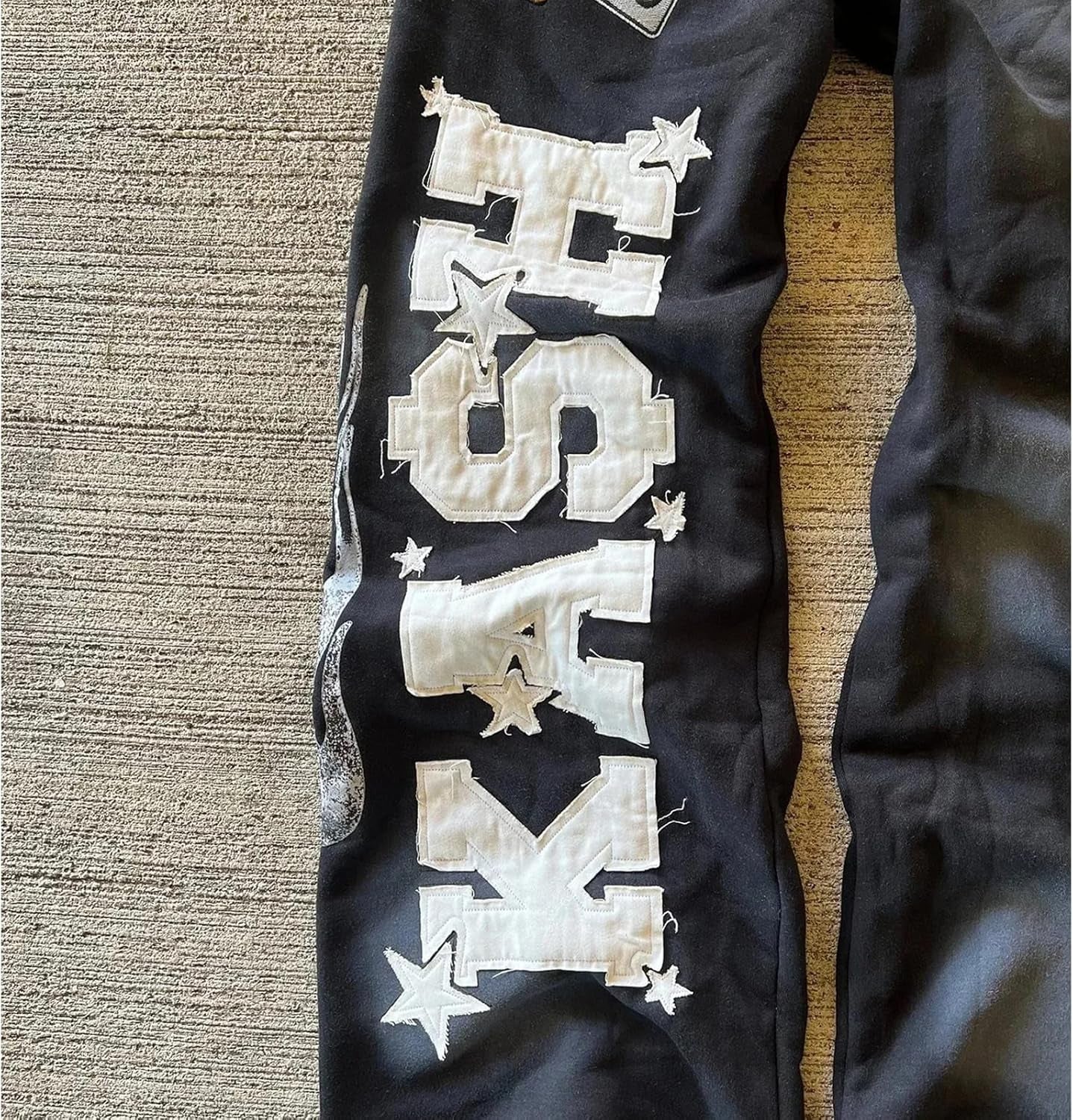 Double Waisted Sweatpants Men Graphic Embroider Y2K Sweatpants Men Graffiti Streetwear Wide Leg Boxer Sweat Pants