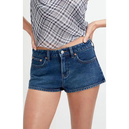 Pacsun Women'S Jamie Low Rise Jean Micro Shorts Dark Blue