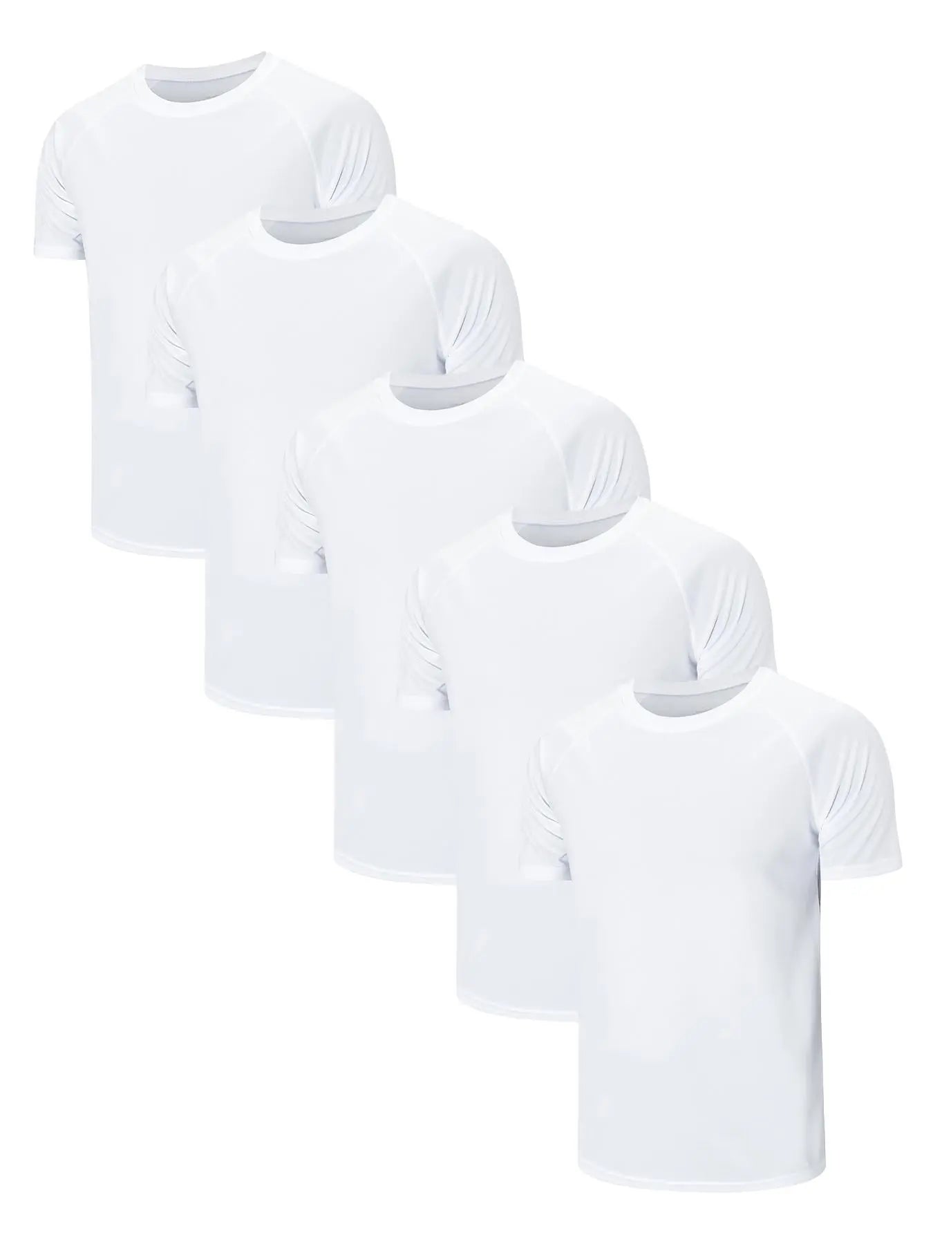 3/5 Pack Men'S Short Sleeve Sport round Neck Shirt, Breathable Cool Polyester T-Shirt, Ideal for Running Cycling Fitness, Quick Dry Casual Sports Top, Athletic Shirt, Athletic Tops